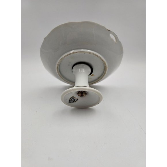 Arnart Creation Round Compote, Pedestal Dish with gold trim Floral Design - Picture 2 of 4